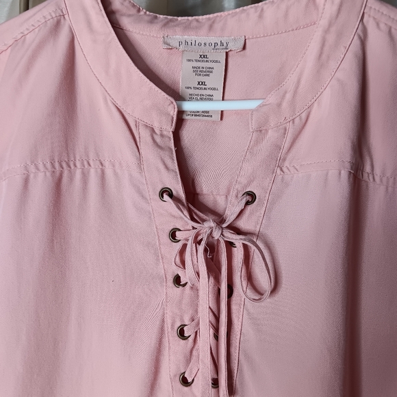 Philosophy Women's Size XXL Pink Lace-Up Midi Dress - Picture 3 of 7